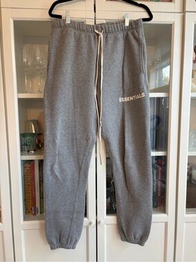 ESSENTIALS Grey Men's Sweatpants with Drawstring